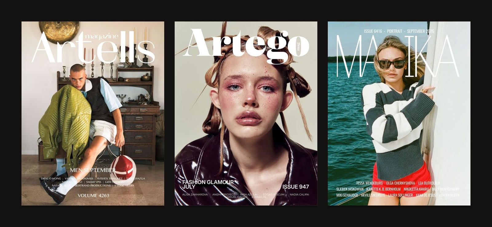 Magazine covers that come with a tear sheet set
